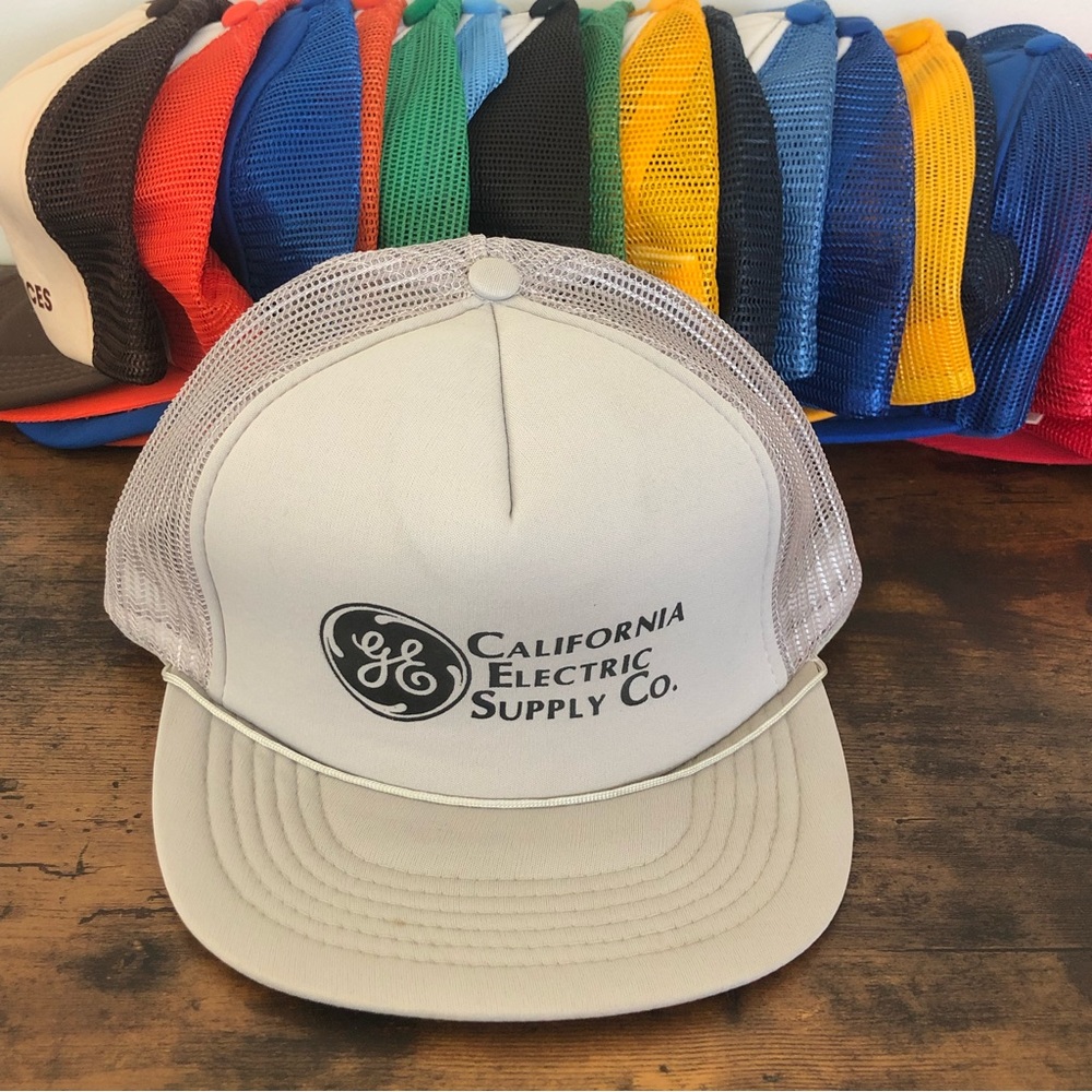 Vintage CALIFORNIA GE Electric supply co. Trucker Hat Gray